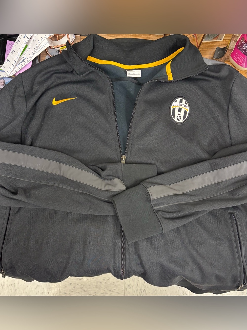 Nike Black Jacket with Yellow Accents - Juventus Crest